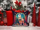 Llama Christmas Throw Pillow Machine Washable, Indoor Outdoor Decorative Pillow for Couch, Bed or Patio, 14Hx14W