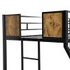 Twin Over FULL Metal Bunk Bed with 2 - Side Ladder and Full-Length Guardrail, No Box Spring Needed, Large Under Bed Storage, Easy Assemble , Black & B