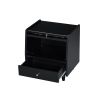 3 Pieces Bedroom Set with Full Size Wooden Bed Frame, 1 Vintage Nightstand and 1 Makeup Vanity Set with Stool,Black (Expected Arrival Time: 08.23)
