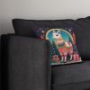 Llama Christmas Throw Pillow Machine Washable, Indoor Outdoor Decorative Pillow for Couch, Bed or Patio, 14Hx14W