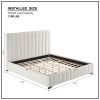 King Size Modern Design Bed Frame Upholstered Queen Bed Frame Platform with Headboard Fabric Headboard Wooden Slats Support, No Box Spring Needed,Matt