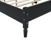 3 Pieces Bedroom Set with Full Size Wooden Bed Frame, 1 Vintage Nightstand and 1 Makeup Vanity Set with Stool,Black (Expected Arrival Time: 08.23)