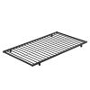 Over Twin Bunk Bed Frame with Trundle,Metal Bunkbed with Sturdy Guard Rail and 2 sideLadders for Kids/Adults,Can be Divided Into Two Beds, No Box Spri