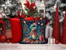Gecko Christmas Throw Pillow Machine Washable, Indoor Outdoor Decorative Pillow for Couch, Bed or Patio, 14Hx14W