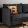 Tibetan Spaniel Fall Throw Pillow Machine Washable, Indoor Outdoor Decorative Pillow for Couch, Bed or Patio, 14Hx14W