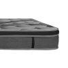 Luxurious 14in Euro Top Mattress, King Size Plush Memory Foam Mattress for Bed Frames, Dark Gray